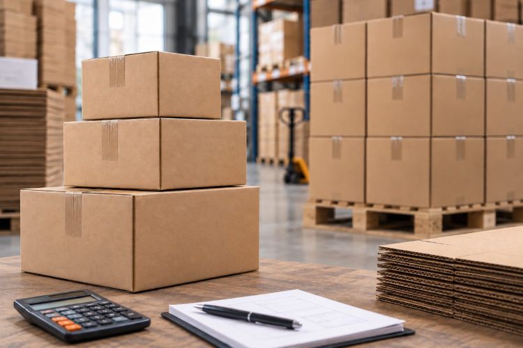 Pedido mínimo de cajas de cartón y precio por unidad