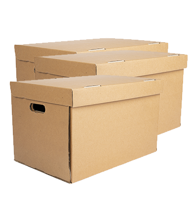 Cajas de cartón para administración y gestión de archivos